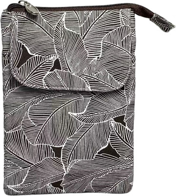 MOMISY Black Sling Bag Canvas Mobile Sling Bag – Multi-Function Crossbody Wallet