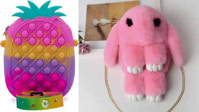 Nappmall Pink, Multicolor Sling Bag Cute Rabbit Sling Bag For Women(Pack of 2)