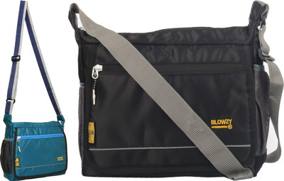 Blowzy Black, Blue, Black Sling Bag Cross Body men's sling bag(Pack of 2)