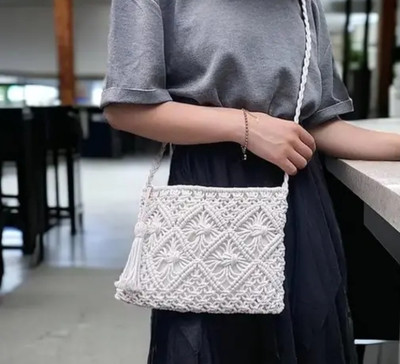 Saaz White Sling Bag Sling bag for women girls party wear casual shoulder bag for women