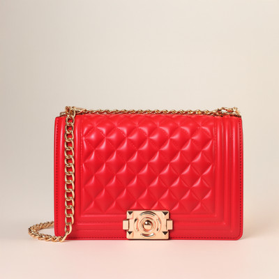 LINO PERROS Red Sling Bag Women's Red Quilted Shoulder Bag