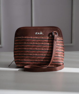 ZOUK Brown Sling Bag Goan Waves OOO Sling Bag