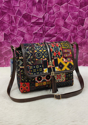 MAYLISS Black Sling Bag Fancy Fashionable/Cotton Fabric sling bag for women