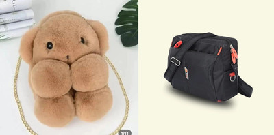 Nappmall Black, Clear Sling Bag Nylon Sling bag for Men Cross Body Business Messenger one Side Bag(Pack of 2)