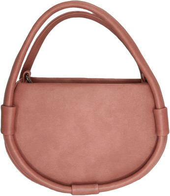 SSE Pink Tote Stylish Round Leather Handbag, Double Handle Design