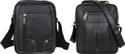 Blowzy Black, Black Sling Bag Cross Body Travel Office Business Messenger One Side Men & Women Sling Bag(Pack of 2)