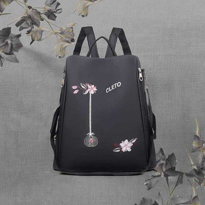 Cleto BLACK LOVELY Fancy style backpack for girls | college Bag 10 L Backpack(Black)