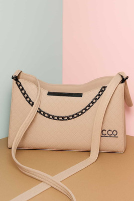Bhavi enterprises Beige Hand-held Bag Women Sling Bag Stylish Boxy PU Sling Bag for Women