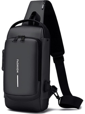 ELECTRO WOLF Black Sling Bag Waterproof AntiTheft Polyester Slim Leisure Travel Crossbody/Chest/Shoulder Bag