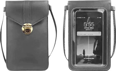 MOMISY Grey Sling Bag Mobile Bag Cellphone Sling Bag Card Holder Wallet Handbag