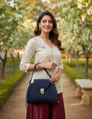 Reasonable Blue Sling Bag The 'LUNA' Crochet Handbag