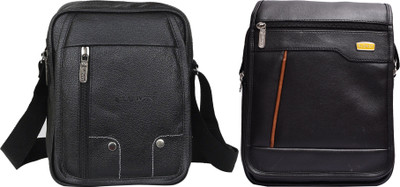 Blowzy Black, Black Sling Bag mens bag cross body bags(Pack of 2)