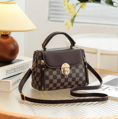 Diva Dale Brown, Beige Sling Bag Stylish Trendy Premium Party-Wear Casual