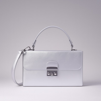 LINO PERROS Silver Satchel Women Silver Satchel Bag