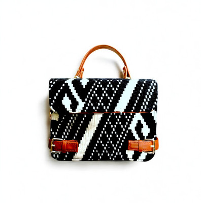 MUSK CREATION Black, White Satchel NEW SLING BAG