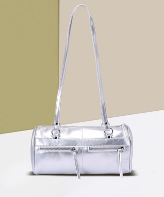 LINO PERROS Silver Shoulder Bag Women Silver Shoulder Bag