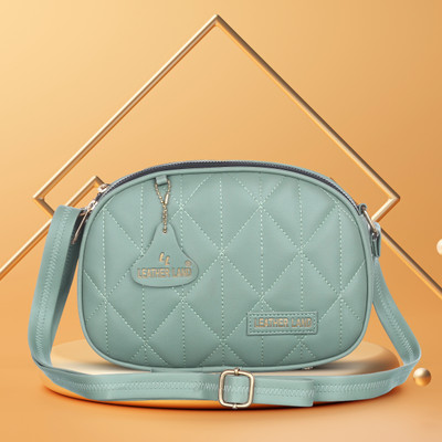 Leather Land Green, Black Sling Bag Gorgeous Sling IN Pearl Green
