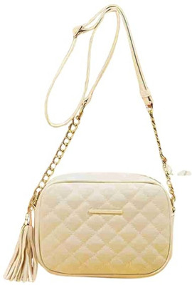 Shreeja Beige Sling Bag Women's PU Handbag – Stylish Shoulder Bag for Office, College & Travel