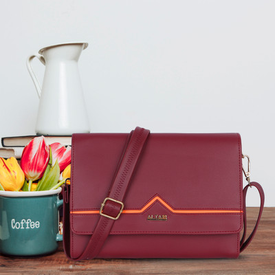 Altair Maroon Sling Bag Sling Wallet