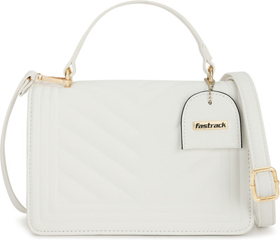 Fastrack White Sling Bag Quilted