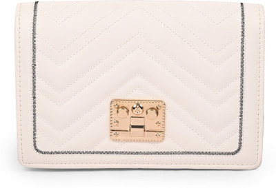 Sageware White Sling Bag Stylish Quilted Sling Bag for Women & Girls Designer White Crossbody Purse