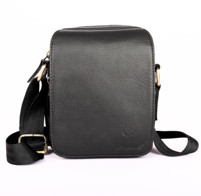 REDHORNS Black Sling Bag Faux Leather Crossbody Sling Bag