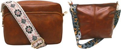 Dakota Brown, Brown Sling Bag /Crossbody Bag with Detachable Belt for Girls & Women(Pack of 2)