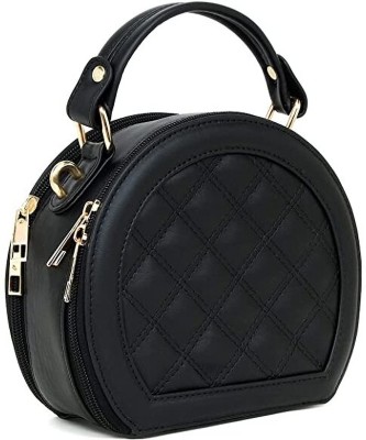 Mast & Harbour Black Sling Bag WOMEN PU QUILTED SLING BAGS