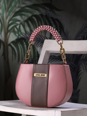 LEGAL BRIBE Pink Sling Bag Knitted Handle Sling Bag