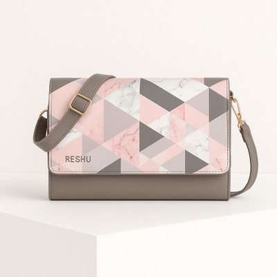 Reshu Grey Sling Bag women,s boe stud two fold hand purse clutch SLING BAG