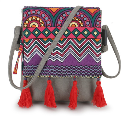Anekaant Grey, Multicolor Sling Bag Rangoli