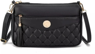 Silent Lady Black Sling Bag Women & Girls Side Sling Bag|One Side Sling|Shoulder Sling Bag|Crossbody Bag