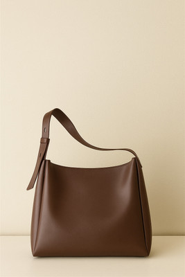 HAPSMELL Brown Shoulder Bag Stylish Brown Faux Leather Shoulder Handbag for Women & Girls