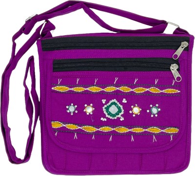 SriShopify Handicrafts Purple Sling Bag Ethnic Sling Bag For Women For Travel Stylish Girls Cross Bags Gift Items Purple