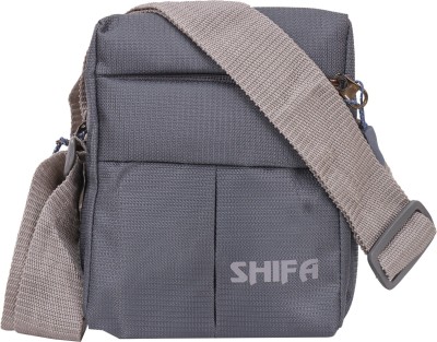 SHIFA Grey Sling Bag Stylish Unique Polyester Sling Cross Body Travel Office Business Messenger Bag