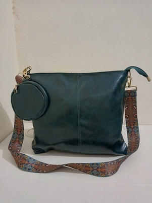 DOSYSO Green Sling Bag Sling Bag with Coin Pouch for Women Broad Strap Wide Belt Boho Stylish Handbags