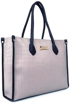 Cluci Pink Tote Premium PU Leather Shoulder Bag for Office College & Travel Spacious Laptop Tote