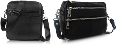 CIMONI Black, Black Sling Bag Classic Stylish Shoulder Crossbody Daytrip Sling Bag For Women(Pack of 2)