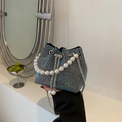 DOSYSO Multicolor Sling Bag Diamond Bucket bag Crossbody Potli Sling Bag For Women Wedding Clutch Purse