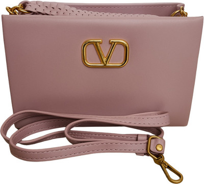 SWAG WALI SAHELI Pink Sling Bag Modern Crossbody Bag | Sleek Vegan Leather Sling Purse for Office or Outings