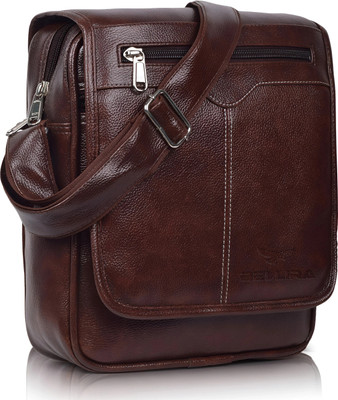 bellira Brown Sling Bag PU Synthetic Leather Men's Sling Bag Cross Body Travel Office Business messenger