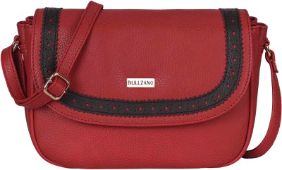 BULLZANO Red Sling Bag Genuine Leather Women's/Ladies Sling Bag Red Extra Specious(8 Card Slots)