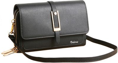 valerie Black Sling Bag Small Crossbody Cell Phone Bag for Women Mini Over Shoulder Handbag Purse