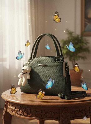 ANHAD GLOBAL TRADERS Green Hand-held Bag TEDDY SLG BG