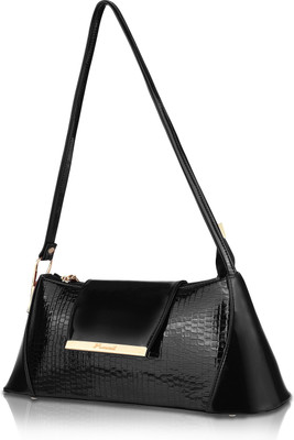 FOMMIL Black Shoulder Bag Trendy Sling Bag