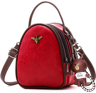 Inovera Red Sling Bag Cross-Body Shoulder Mobile Purse Handbag With Adjustable Strap