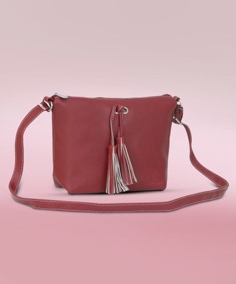 Leather Land Maroon Sling Bag American TASSEL Sling In MAROON
