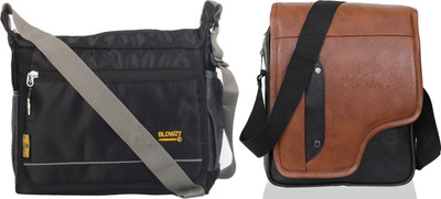 Blowzy Black, Black Sling Bag Cross Body Travel Office Business Messenger One Side Men & Women Sling Bag(Pack of 2)