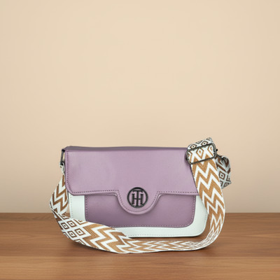 EVORK FASHION Purple Sling Bag Modern Classic Sling Bag for Women & Girls Crossbody Bag with Pattern Strap