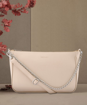 Fastrack White Shoulder Bag Pumice Textured Shoulder Bag for Women